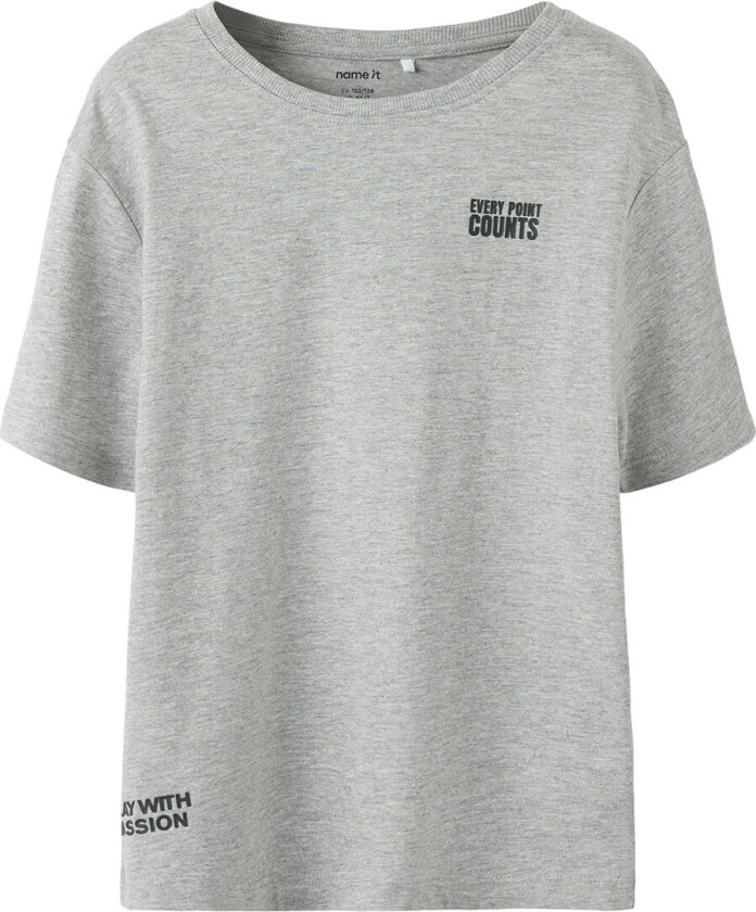 T-skjorte - NkmTyler - Grey Melange - - 7-8 år (122-128) - T-skjorte