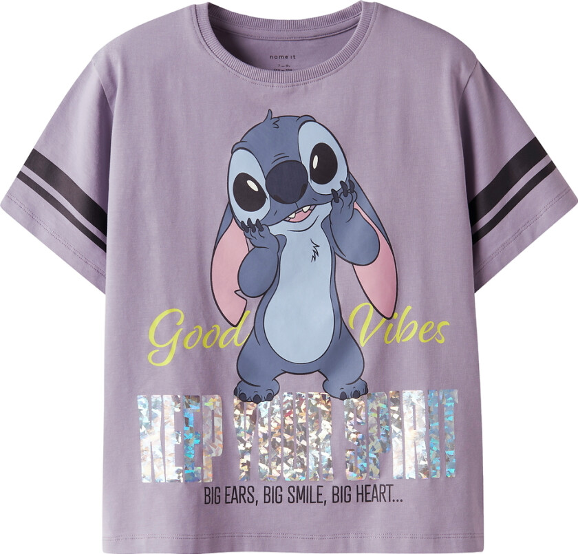 T-skjorte - NkfDymi - Stitch - Lavender Grå - - 6 år (116) - T-skjorte