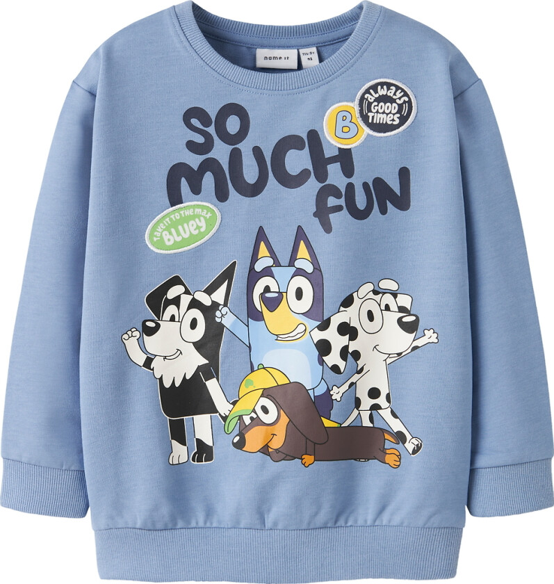 Collegegenser - NmmJared - Bluey - Endeløs Sky/Melert - - 4 år (104) - Collegegenser