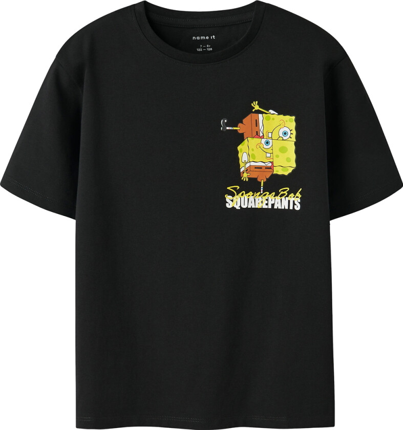 T-skjorte - NkmDex - Svamp - Black - - 9-10 år (134-140) - T-skjorte