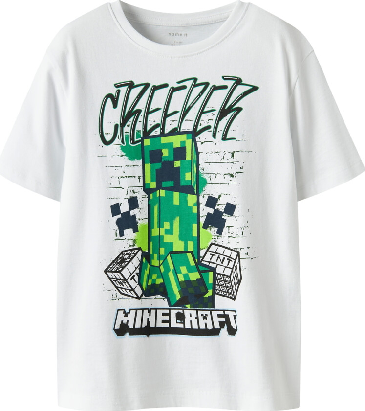 T-skjorte - Noos - NkmDi - Minecraft - Bright White - - 6 år (116) - T-skjorte