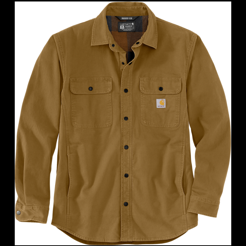 Carhartt M's Canvas Fleece-Lined Shirt Jacket Oak Brown