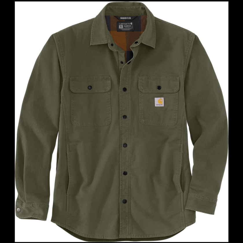 Carhartt M's Canvas Fleece-Lined Shirt Jacket Basil