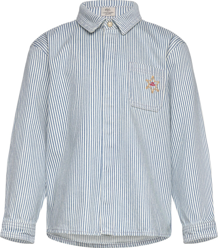 Y/D Stripe Twill Overshirt - Blue - 104
