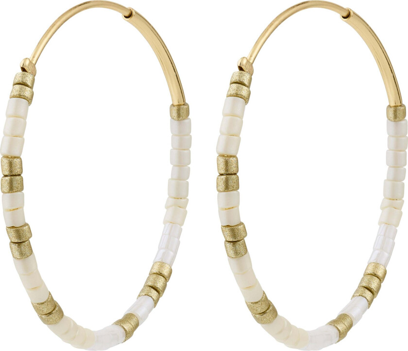 ALISON øredobber hvit, gullbelagt