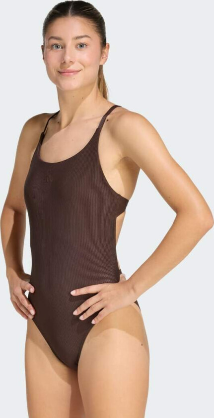 3-STRIPES HIGH NECK 2-WAY STRAPS PEACHSOFT BADEDRAKT