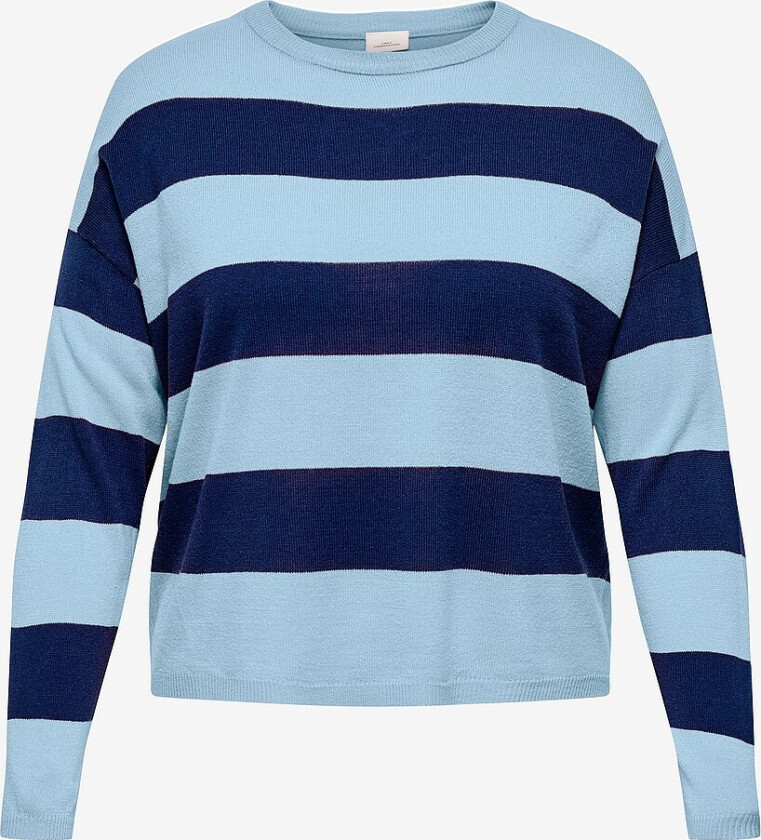 Pullover carDerry LS Stripe O-neck Knt - Blå