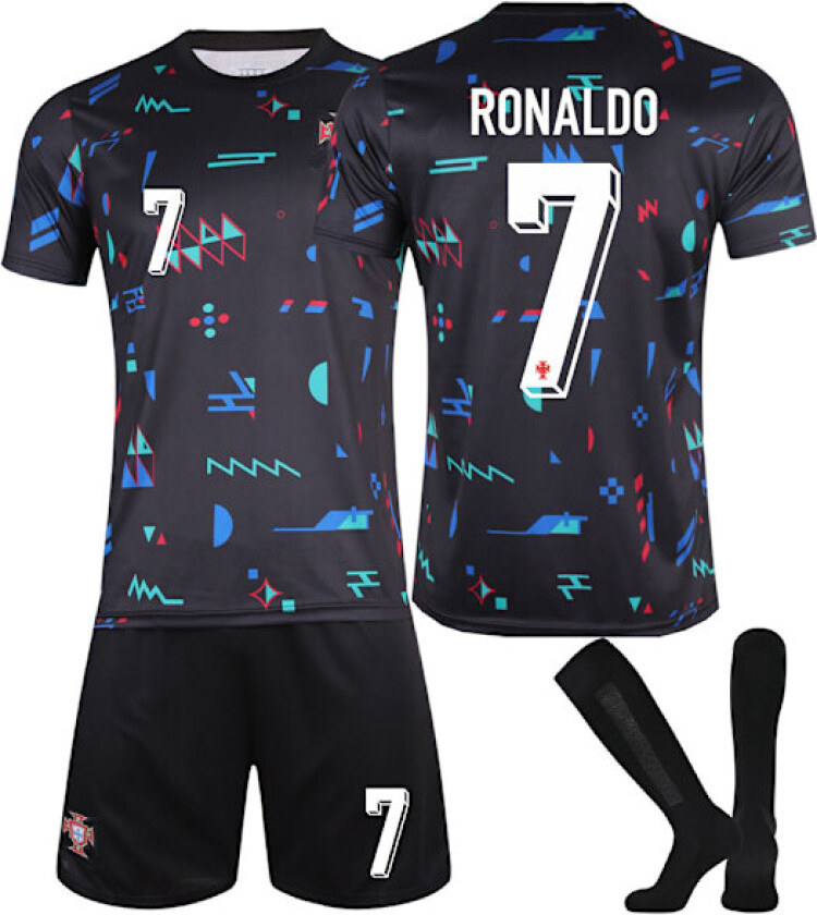 2024-2025 European Cup Portugal Treningssett Barn Fotballskjorte Sett Nr. 7 Ronaldo Drakter Klær