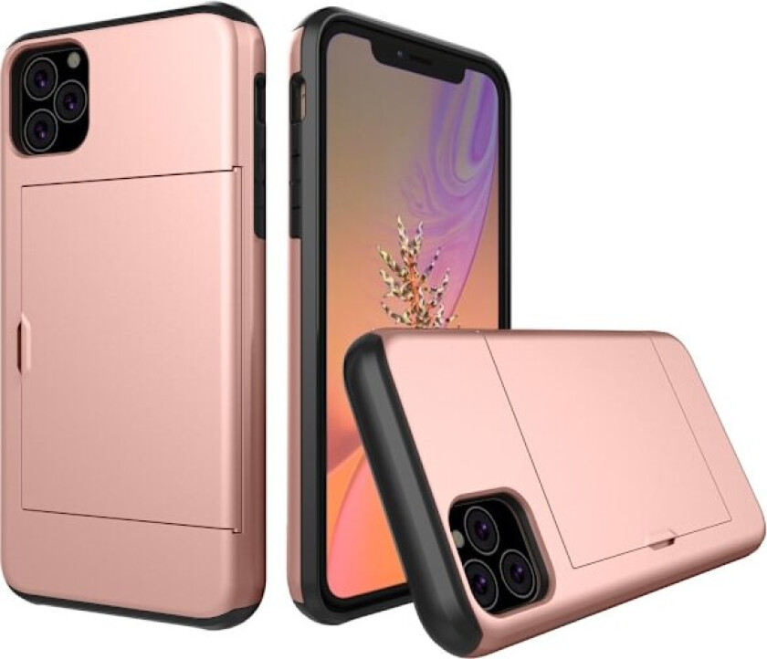 iPhone 11 med kortspor Rosagull telefondeksel