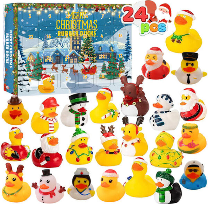 Gummiank Adventskalender 2024, Adventskalender 2024 Barn, Adventskalender And Badeleke Sett, Adventskalender Med 15 Gummianker