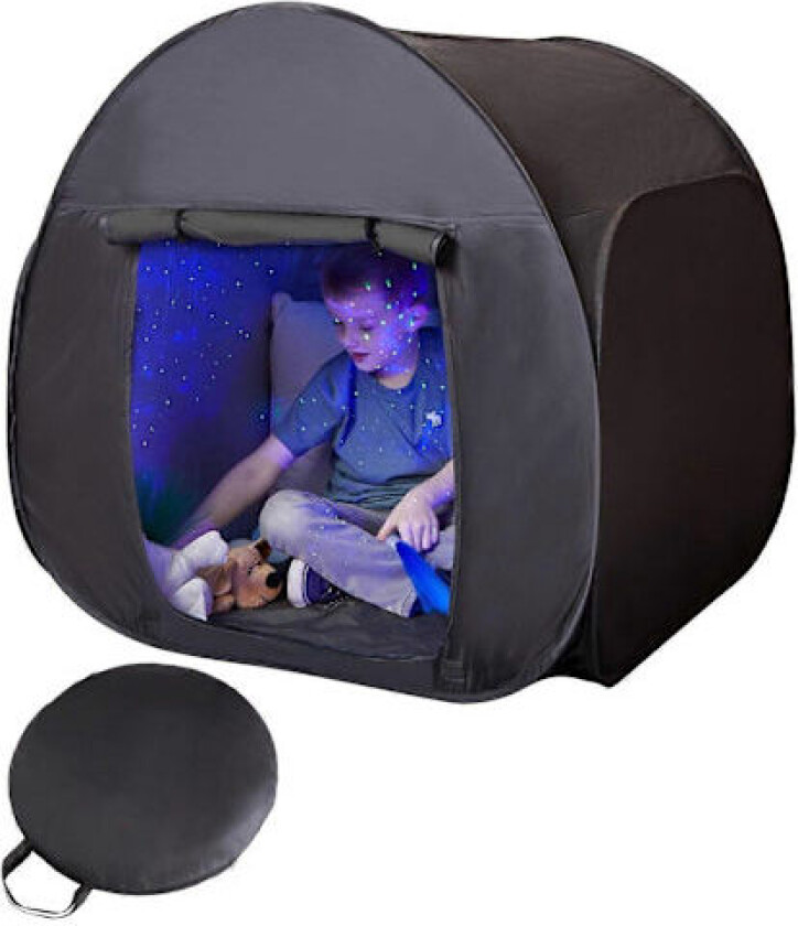 Helt Svart Sensorisk Telt: Et Koselig Tilfluktssted for Barn å Koble Av (FMY)