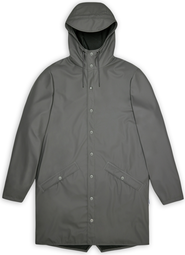 Rains Unisex Long Jacket Grey XL, Grey
