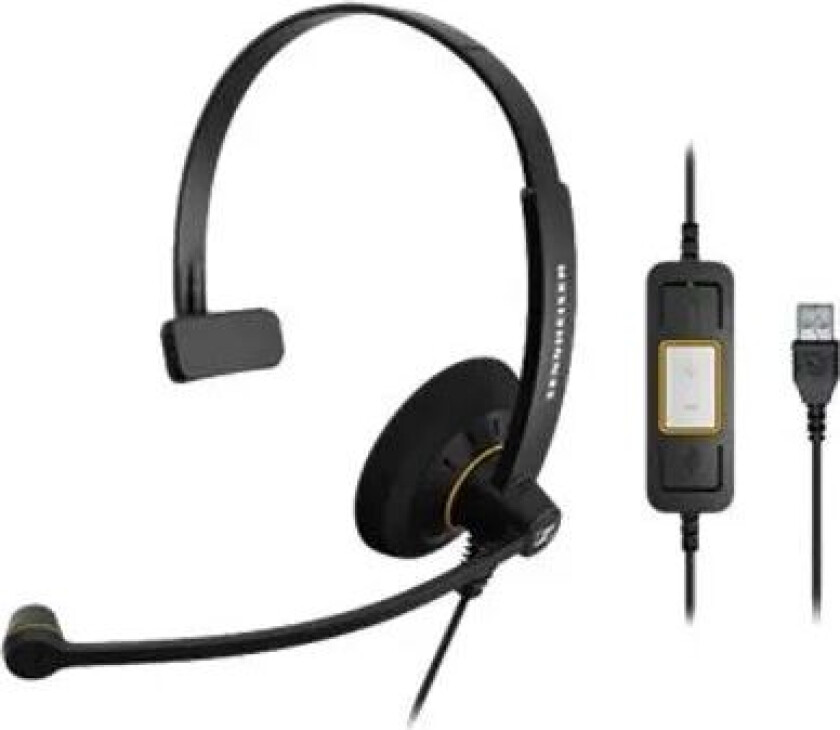 Epos Impact Sc 30 Usb Ml Hodesett Usb-a Optimert For Ms Teams, Optimert For Uc Mono Svart