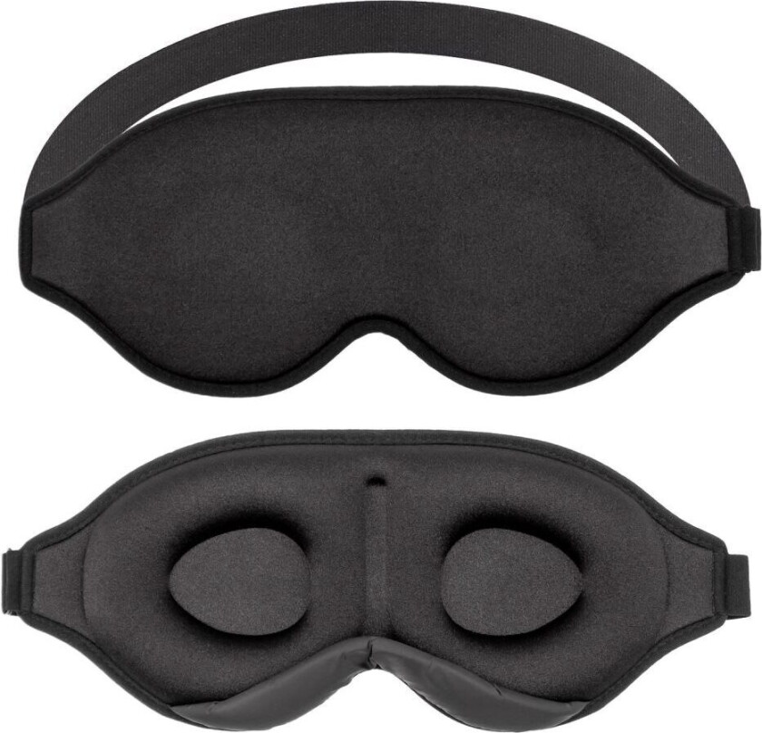 Sovemaske i svart Øyemaske 3D- myk, lett og kraftig mørk
