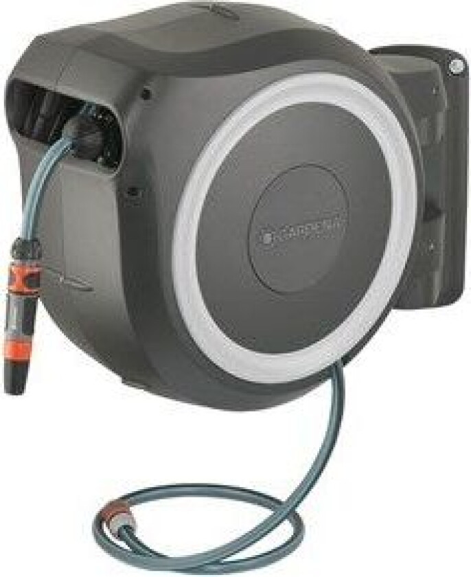 Gardena Väggslangbox RollUp L (30m) Vit med extra bevattningsmunstycke (18311)