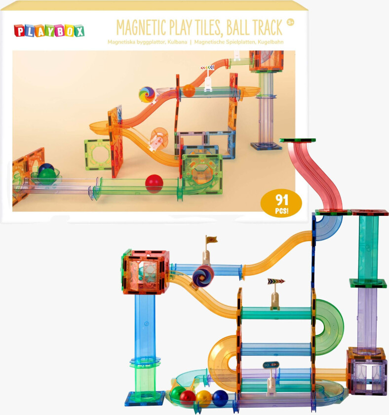 Magnetisk Kulebane 91 Deler - Magnetleker