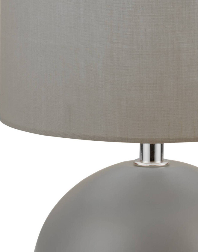 Bordlampe Quorin, grå, tekstil/stål, 25 cm, E14