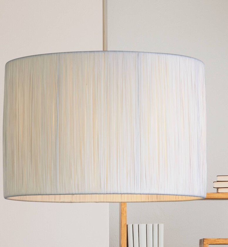 Hengelampe Morianna, hvit, bastvev, Ø 30 cm, E27