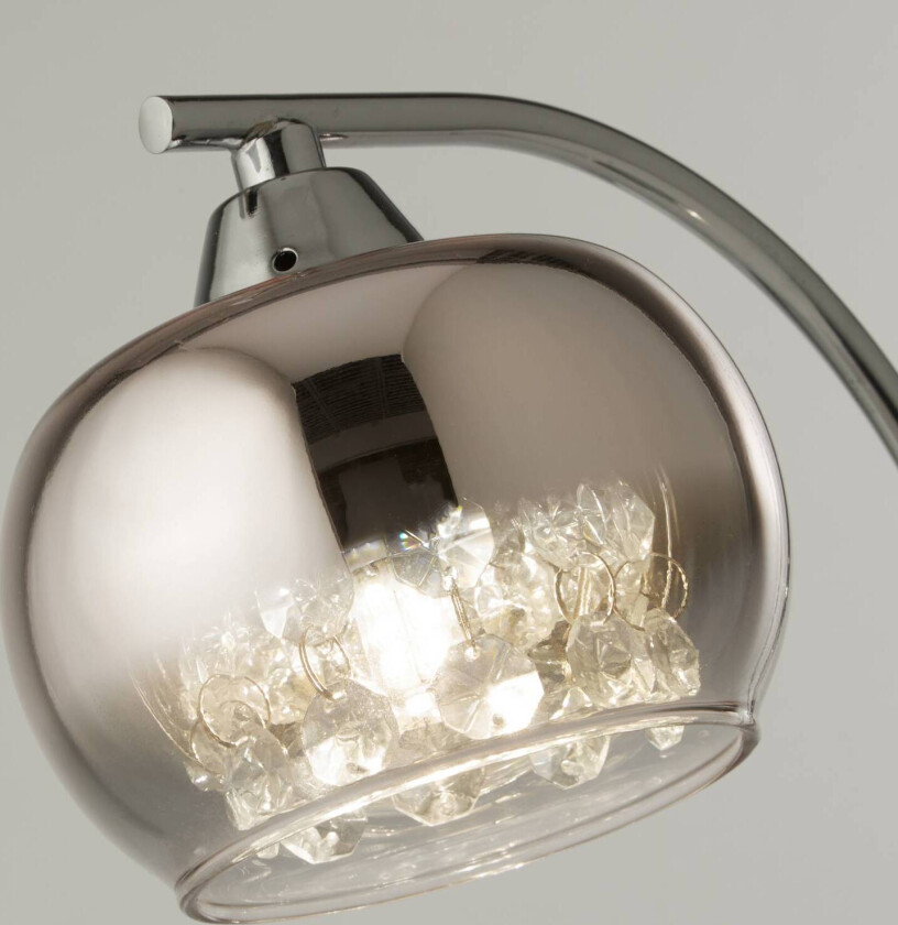 Bordlampe Ianis, grå, metall/glass, høyde 36 cm, G9