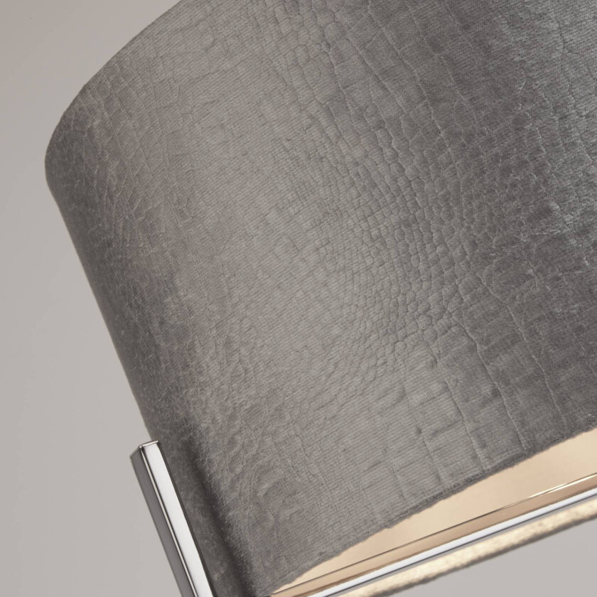 Taklampe Kyran, grå, metall, fløyel, Ø 40 cm, E27