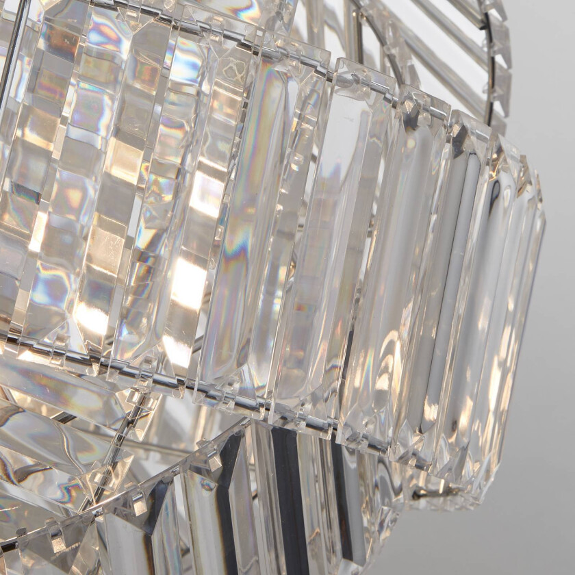 Pendellampe Eldoria, transparent, akryl, Ø 41 cm, E27