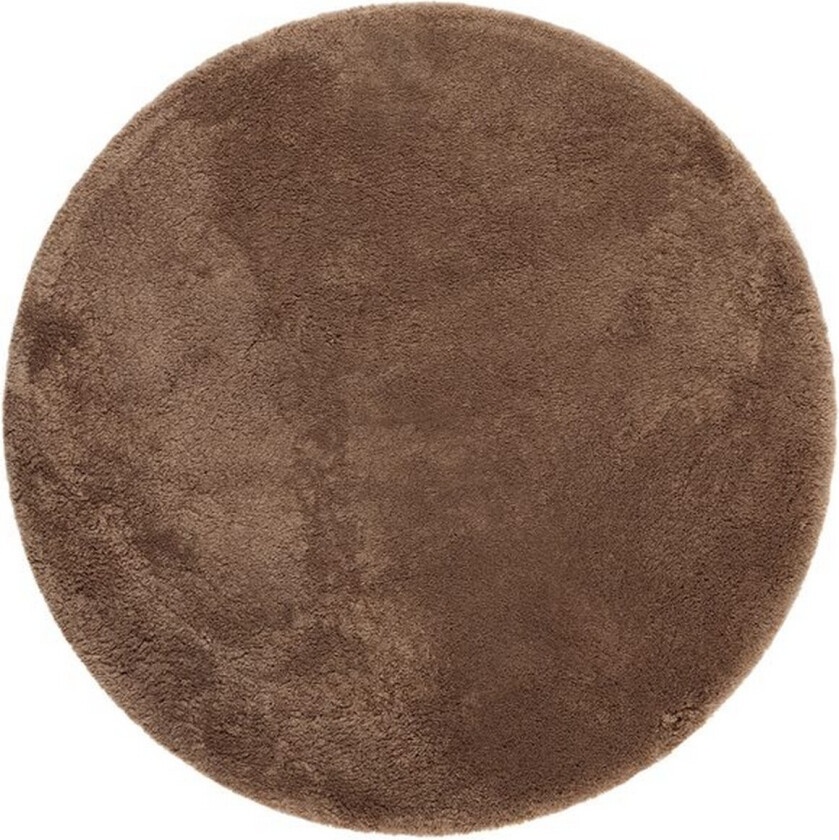 Langhåret teppe Royal Deluxe Rund - 160x160 cm, Mokka
