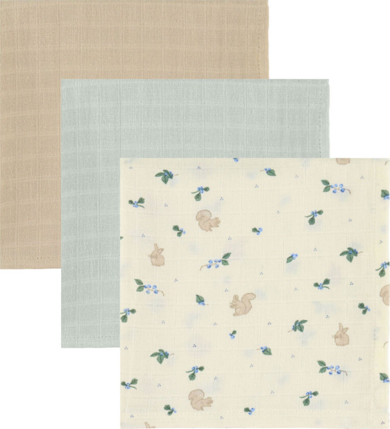 Stoffklutene - 3-pack - Blåbær - - OneSize - Gulpeklut