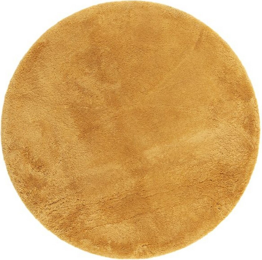 Langhåret teppe Royal Deluxe Rund - 120x120 cm, Gul