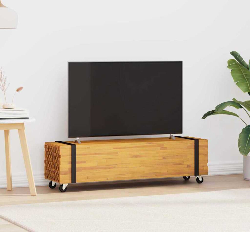 TV-benk Brun 110 x 30 x 30 cm Massivt Teaktre