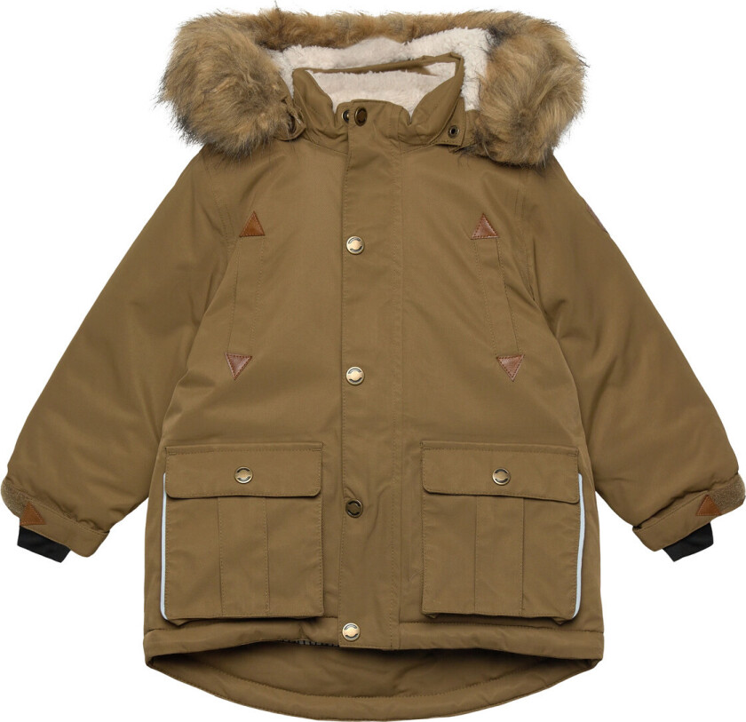 Twill Nylon Boy Parca - Brown - 134