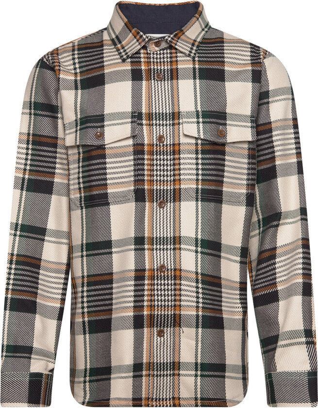 Heavy Twill Check Overshirt - Cream - XL