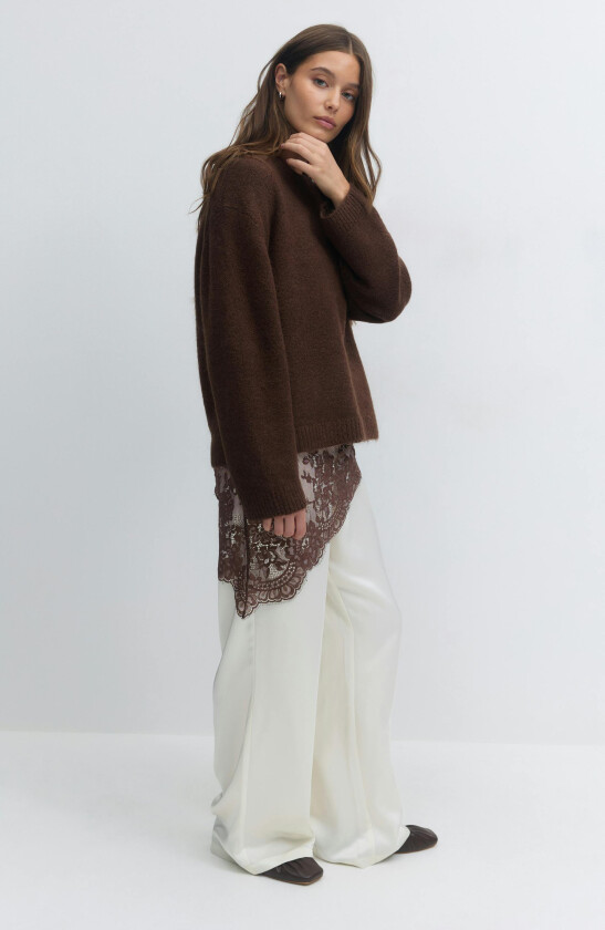 - Lace hip scarf - Skjerf og tørklær - Brun - ONESIZE - Dame
