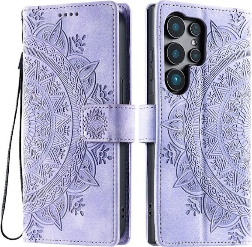 For Samsung Galaxy S25 Ultra Lommebok Deksel Shell Mandala Blomstermønster