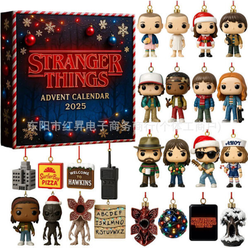 Stranger Things Nedtellingskalender 2025, 24-dagers 2D Julekalender