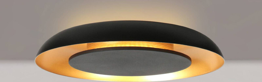 LED-taklampe Golden Veil, svart/gull, dimbar, metall