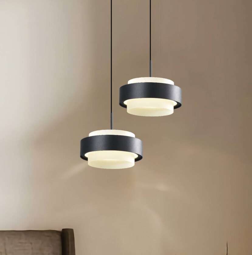 LED-pendellampe Donal, Ø 17 cm, svart, metall