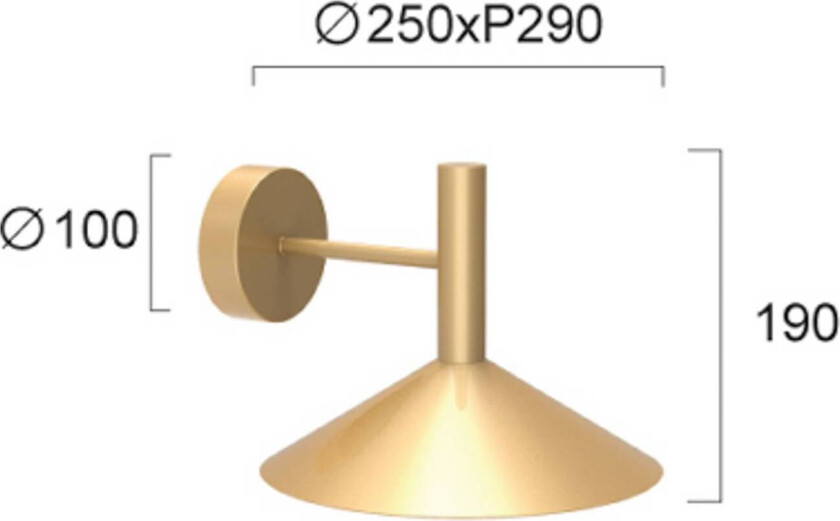 LED-vegglampe Marsi, gullfarget, Ø 25 cm, metall