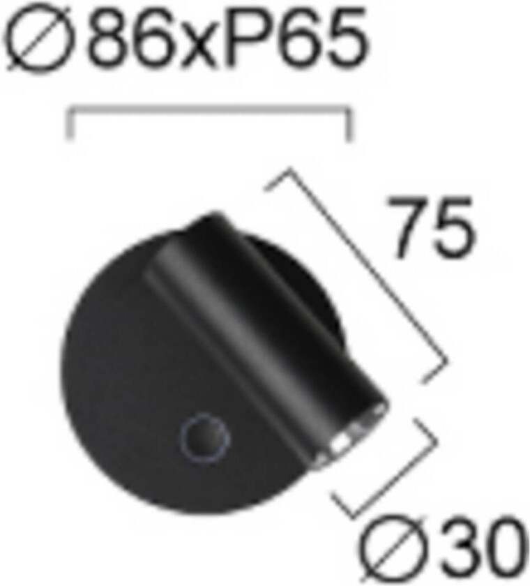 LED-vegglampe Tara, svart, Ø 9 cm, metall