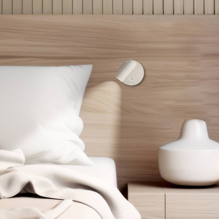 LED-vegglampe Tara, hvit, Ø 9 cm, metall