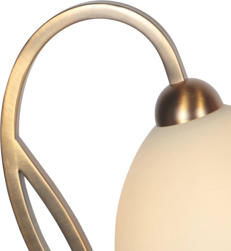 Bordlampe Anthea, bronse, krem, metall, glass, E27