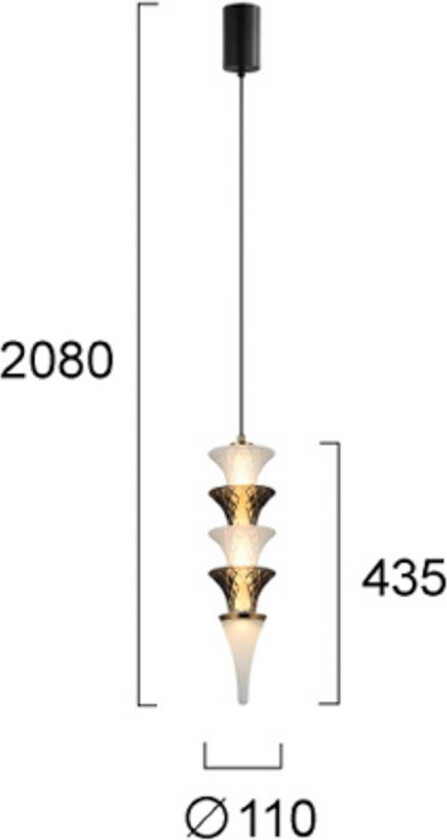 LED-pendellampe Venera, høyde 43 cm, hvit/brun, glass