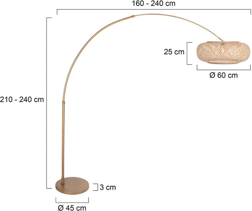 Bue-lampe Sparkled Light, bronsefarget, bambus, E27