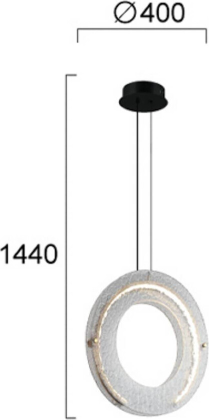 LED-hengelampe Tamara, røykgrå, Ø 40 cm, glass/metall