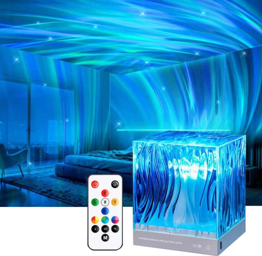 2025 Original Aurora Borealis 360 Nordlys Projektor Nattlampe RGB LED 18 Farger