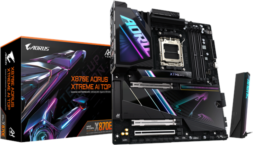 X870E AORUS XTREME AI TOP Hovedkort - AMD X870E - AMD AM5 socket - DDR5 RAM - Extended ATX