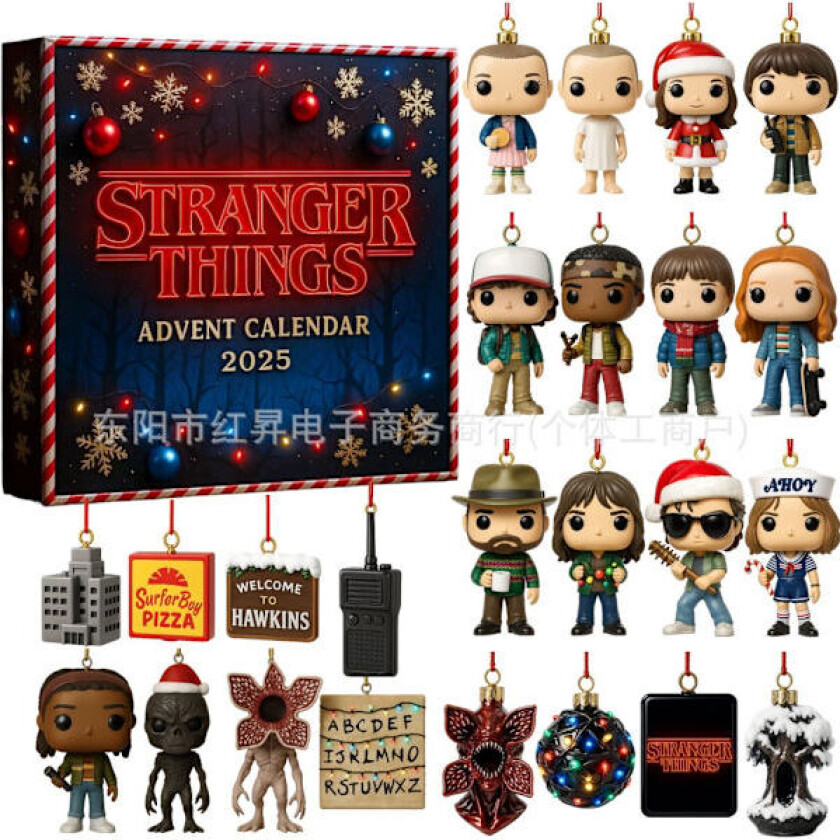 Stranger Things Nedtellingskalender 2025, 24-dagers 2D Julekalender {KPOM}