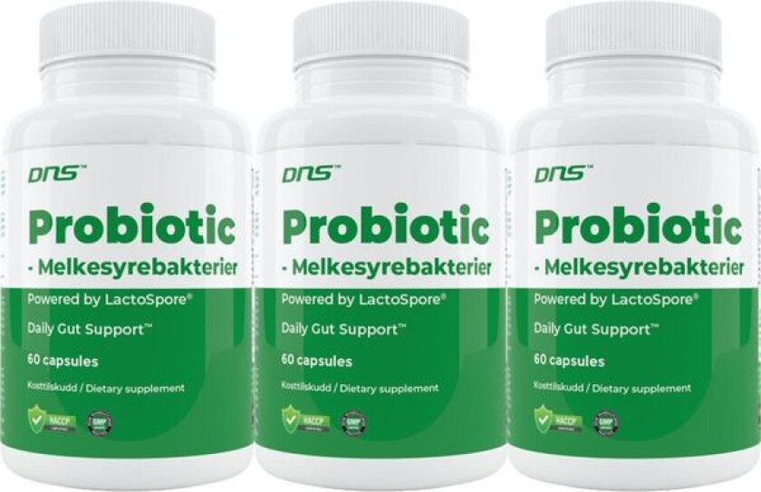 3-pack Probiotic Melkesyrebakterier Lactospore - 3 x 60 kapsler