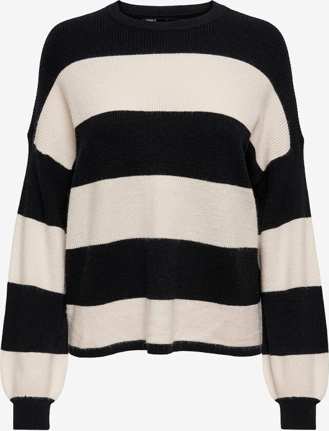Pullover carAtia Life L/S Stripe Pullov Knt - Svart