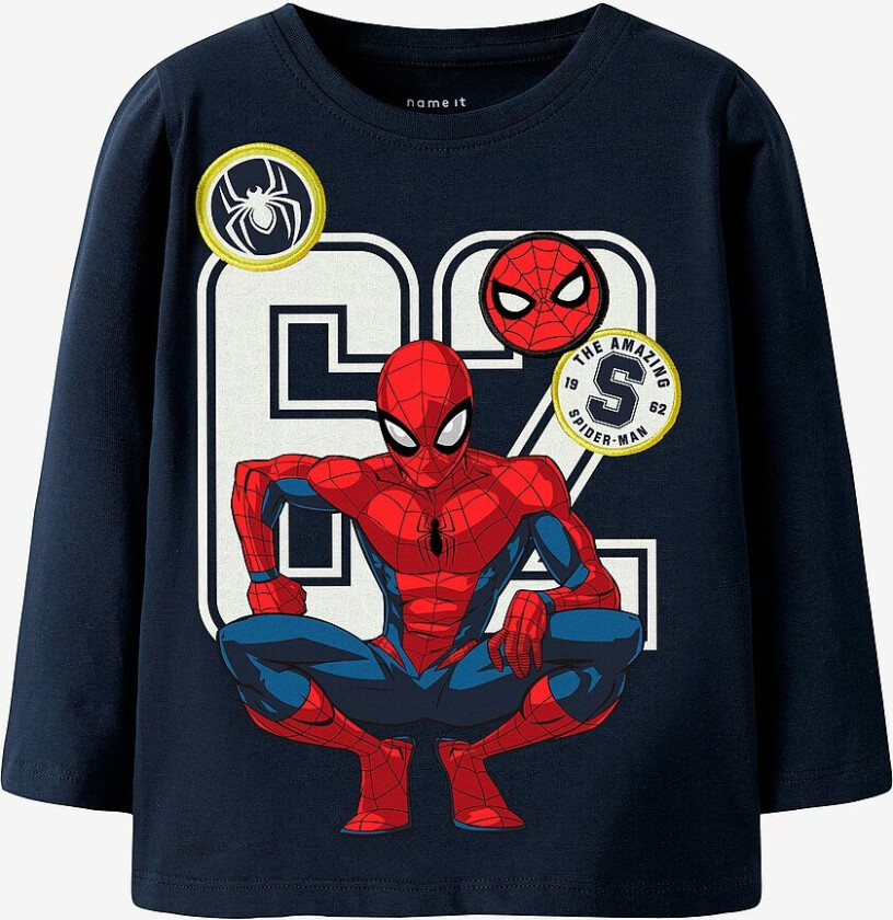 T-skjorte nmmDeep Spider LS - Blå