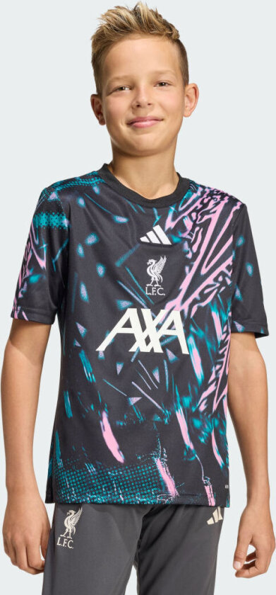 Liverpool Trenings T-skjorte Pre Match - Svart/rosa Barn - adidas, størrelse 128 cm
